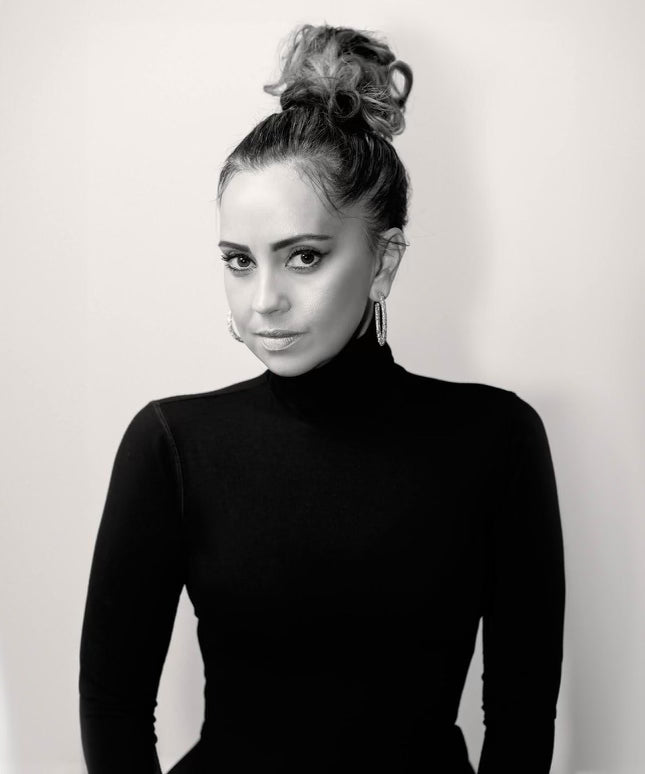 black and white profile photo of VBelle Skin Care founder, Viktoriya V.
